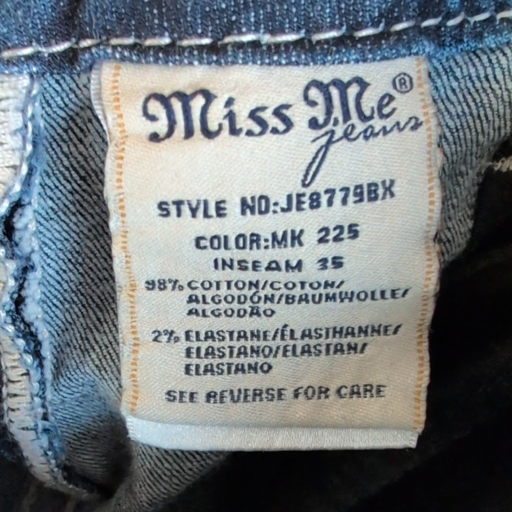 Miss Me Dark Wash Signature Mid Rise Boot Cut Jeans 26 C643 - Picture 11 of 11